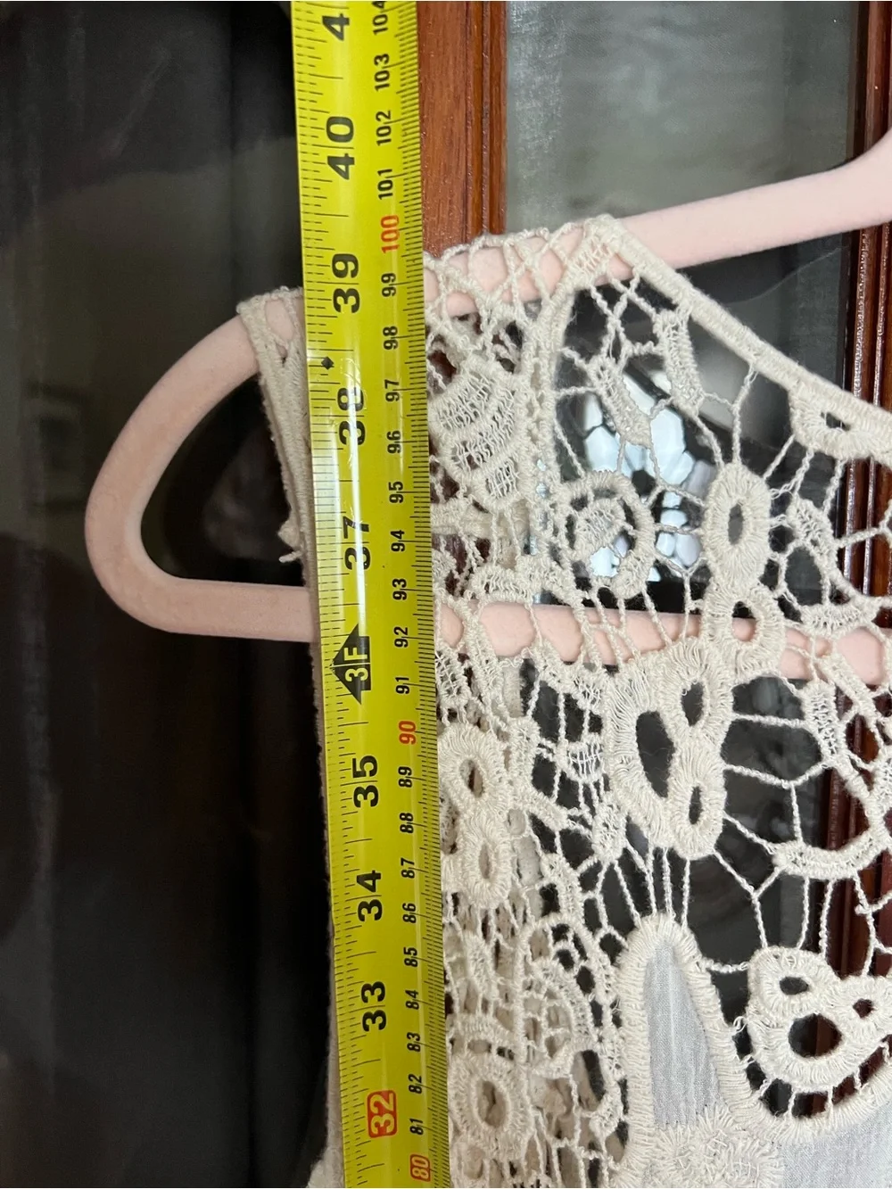 Boho Crochet Lace Open-Front Vest - Cream